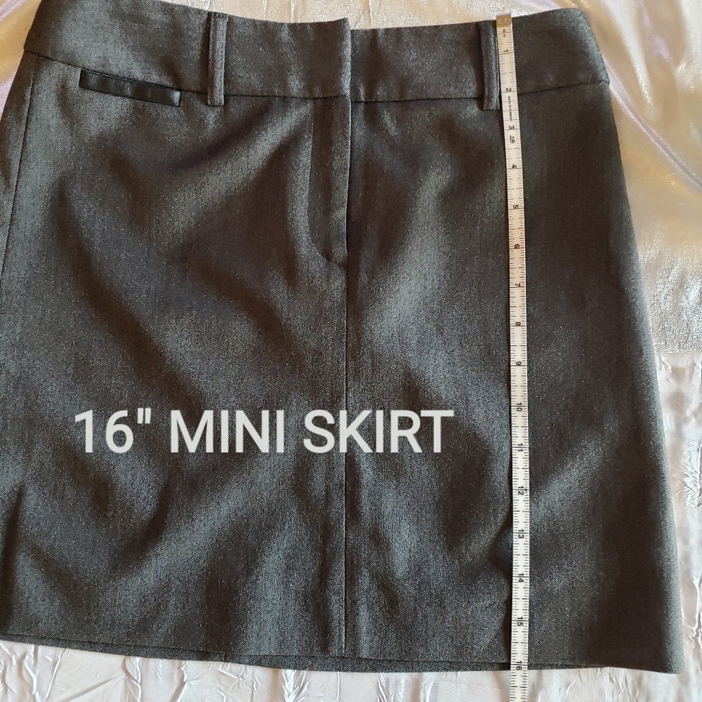 NICE! WOOL VINTAGE STRETCH MINI SKIRT GUNMETAL GRAY SIZE 1/2 (XS-SMALL) - Picture 7 of 9
